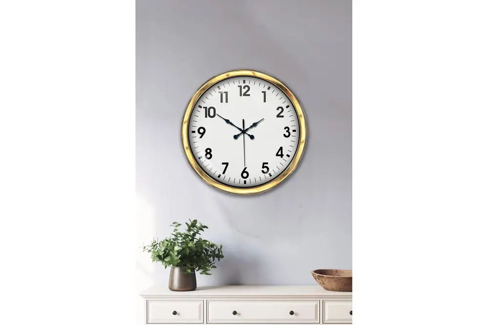 Metal Gold Standart Duvar Saati 40 Cm