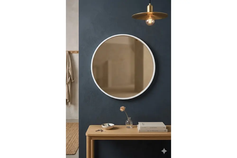 Circle Duvar Aynası, Beyaz, 30 Cm