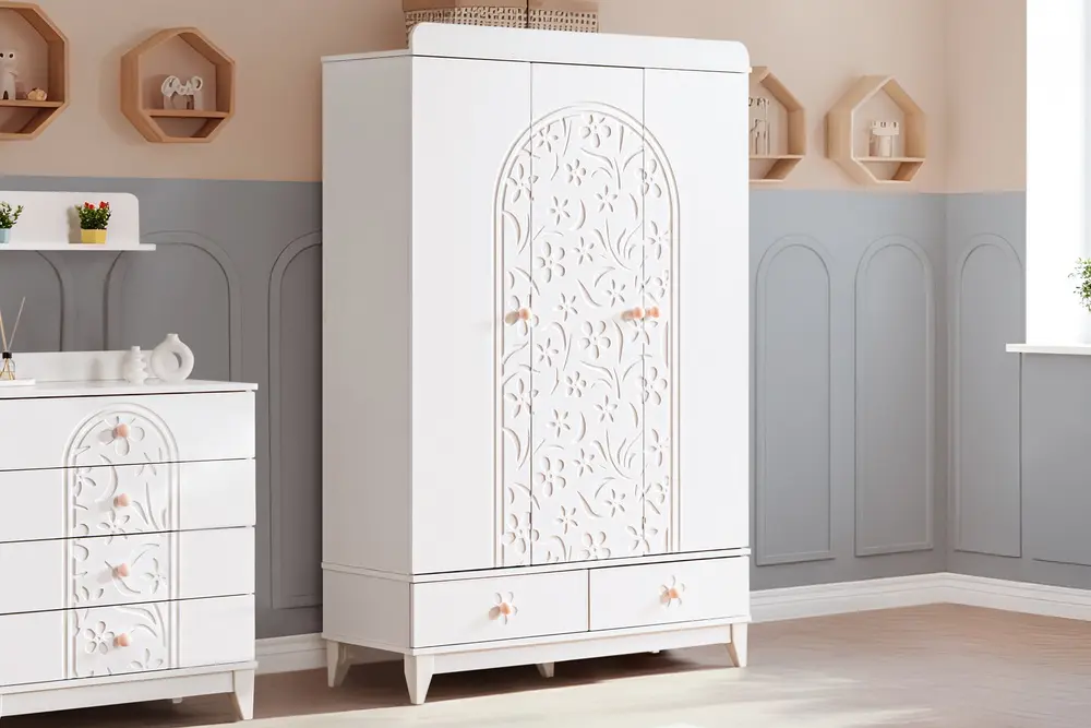 Garden 3 Kapaklı 2 Çekmeceli Dolap, Beyaz