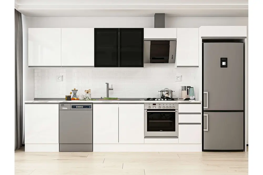 Alvinka 380X222 Cm Mutfak Dolabı, Mb E80S60S40 3 Beyaz Suntalam