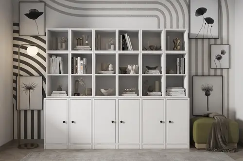 Leksa 6 Kapaklı Kitaplık 200 Cm Beyaz Ktp-1336-Ç