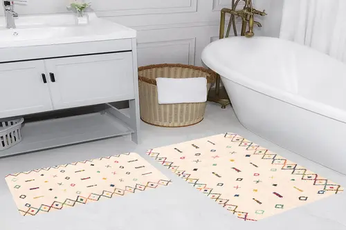 Rovigo Home Dijital Baskılı İkili Banyo Paspas Takımı Rvg5189