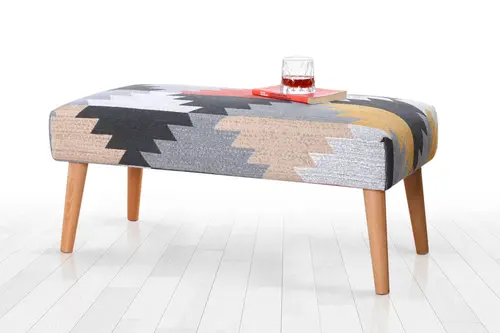 Beshir Kilim Bench Puf, Yaprak