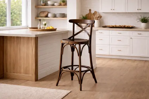 Thonet Çarpı Çıtalı Bar Sandalyesi, Ceviz