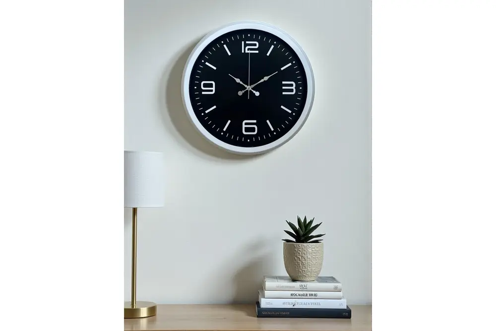 Prime White Metal Modern Duvar Saati 40 Cm