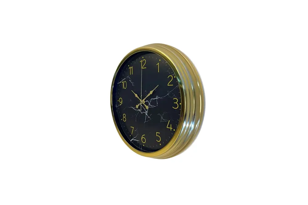 Royal Marble Gold Metal Duvar Saati 40 Cm