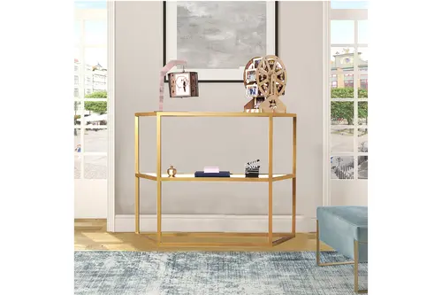Alison İki Raflı Gold Metal Dresuar&Konsol