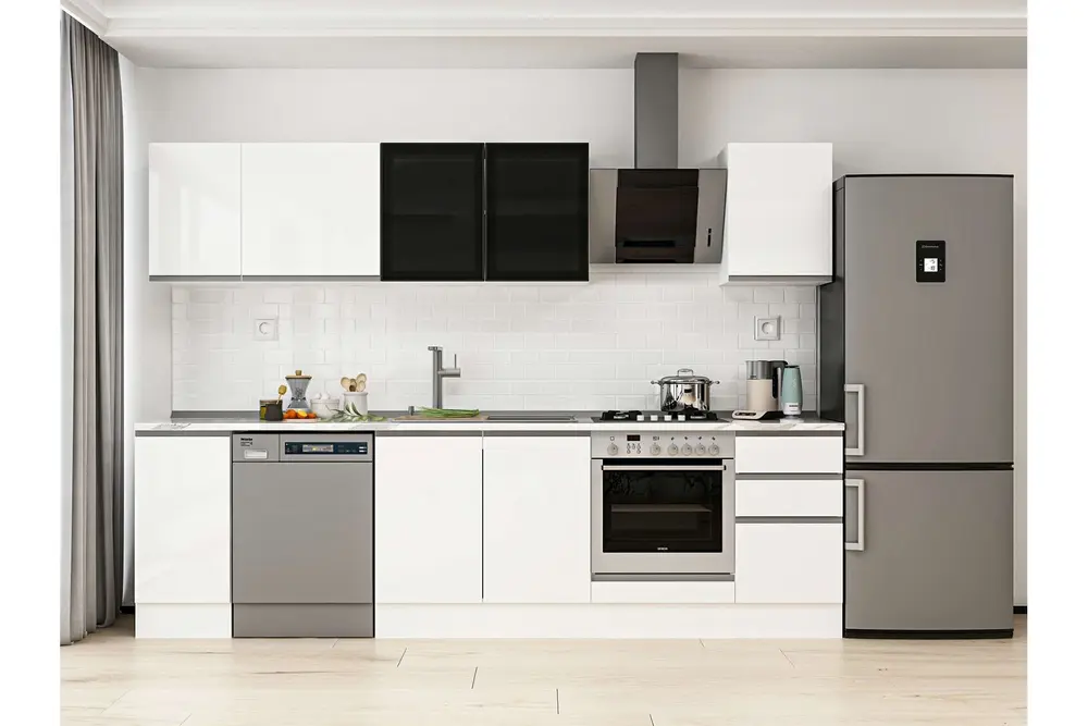 Alvinka 285X210 Cm Mutfak Dolabı, M E80S40S45 3 Beyaz Suntalam