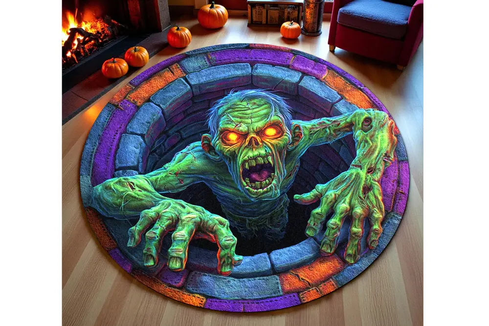 Zombie Dokuma Taban Halı, 558 Yng, 80X80 Cm