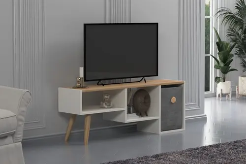 Lagomood Güne Plus Tv Sehpası, Beyaz Meşe