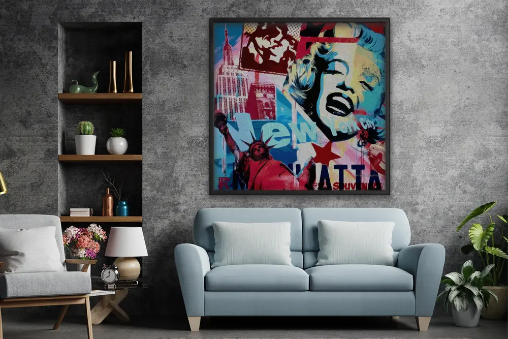 Ahşap Yağlı Boya Dokulu Tablo, Pop Art