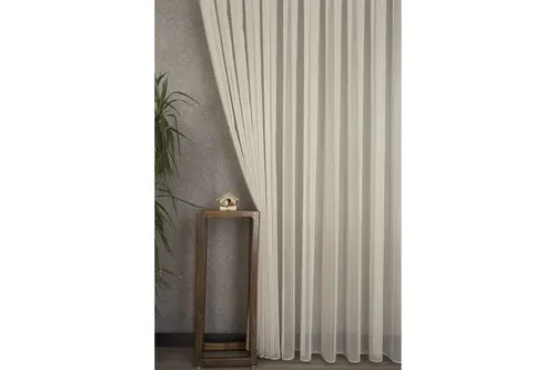 Massarelli Çizgili Tül Bej 1-2,5 Orta Sık Pile 100X260