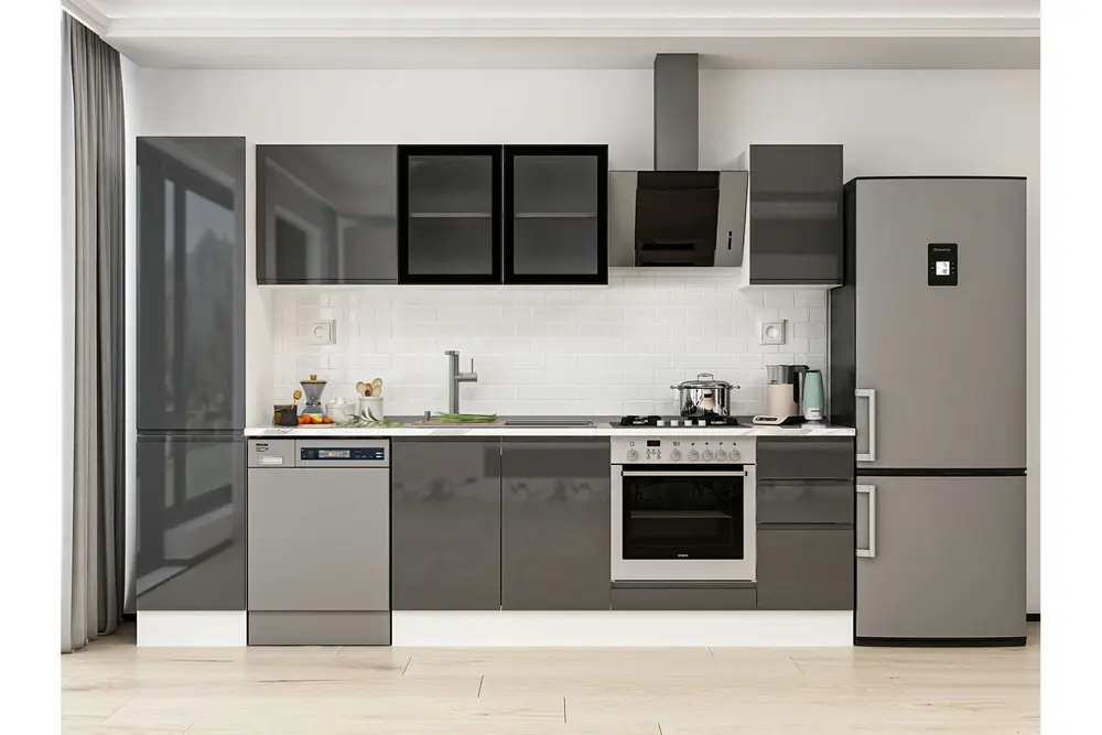 Alvinka 295X210 Cm Mutfak Dolabı, Mb E90B45S40 3 Antrasit Suntalam