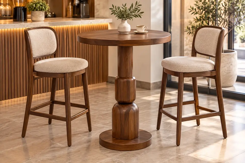 Rio Yuvarlak Bistro Mutfak Masası, Ceviz