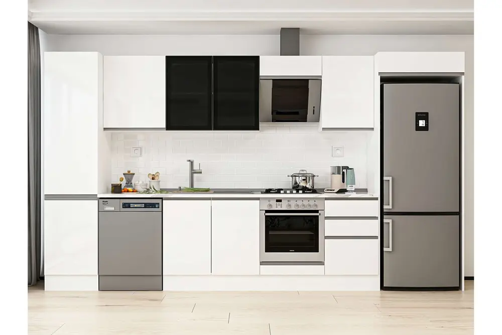 Alvinka 390X222 Cm Mutfak Dolabı, Mbb E90B50S50 3 Beyaz Suntalam
