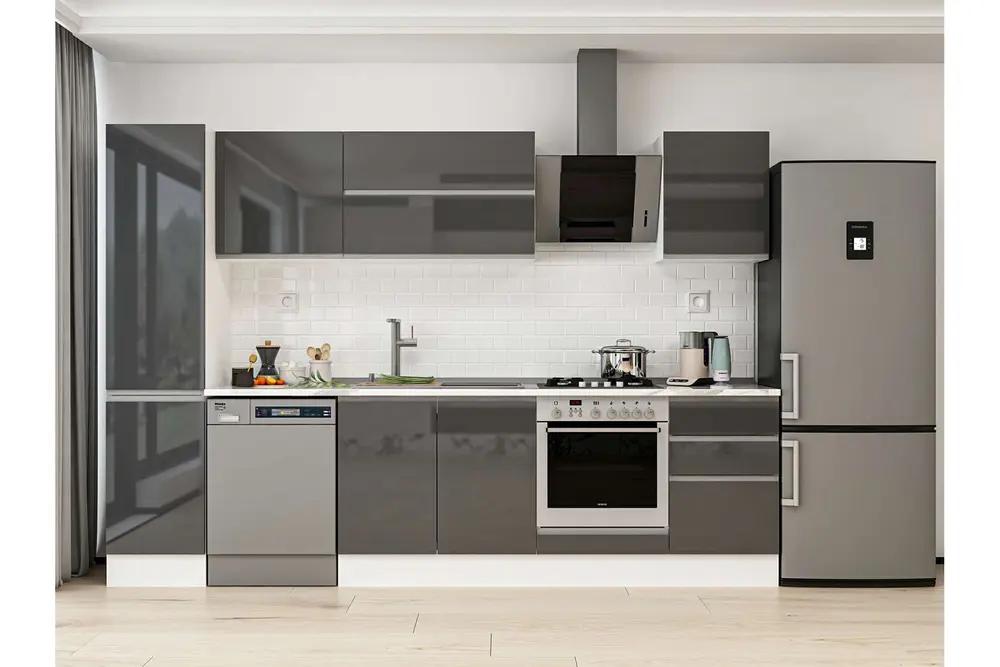 Alvinka 305X210 Cm Mutfak Dolabı, Mb E90B45S50 2 Antrasit Suntalam