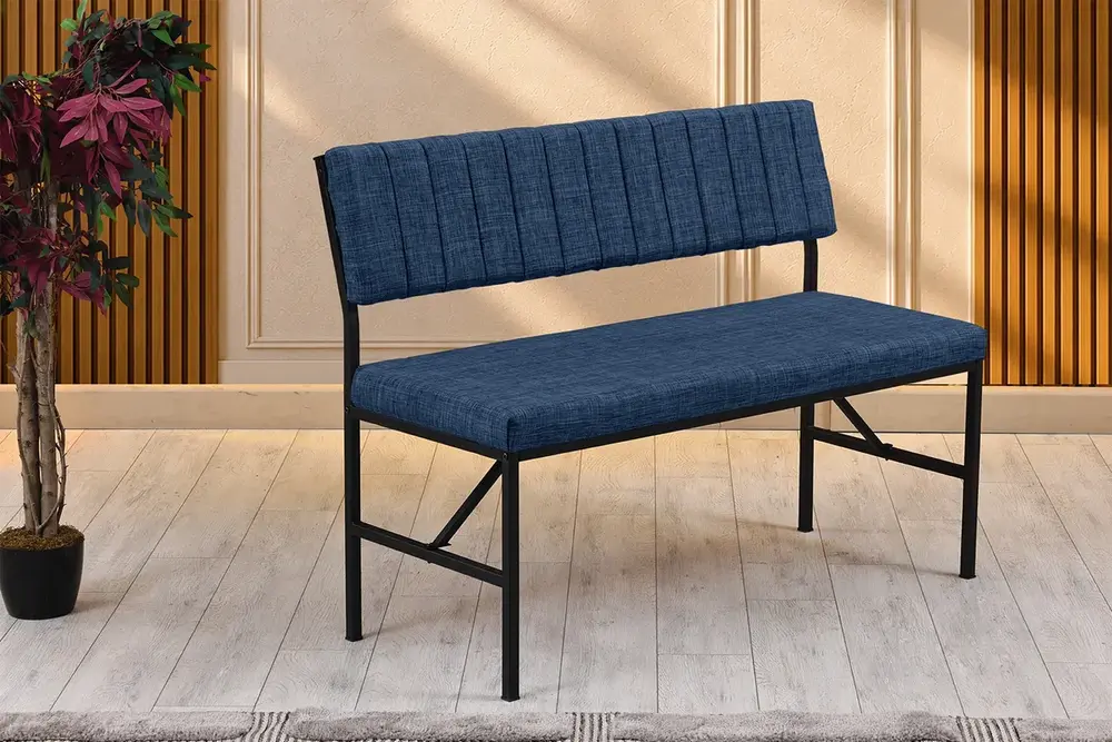 Melody 2 Kişilik Sırtlı Bench, Lacivert, 110 Cm