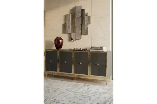 Pega Konsol Ve Tv Sehpası, Antrasit Gold, 180 Cm, Ka1811Ag