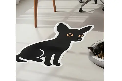 Black Chihuahua Dokuma Taban Halı, 432 Yng, 50X80 Cm