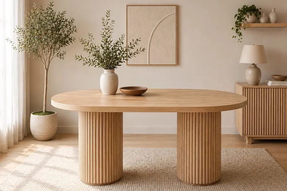 Ptt Oval Mutfak Masası, Meşe, 160 Cm