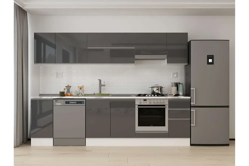 Alvinka 290X210 Cm Mutfak Dolabı, M E90S40S40 1 Antrasit Suntalam