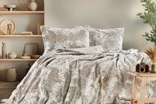 Leopard Çift Kişilik Comforter Yatak Örtüsü Set