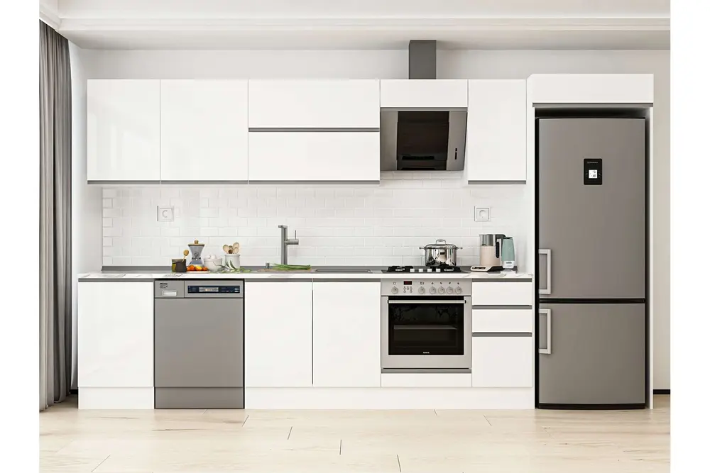 Alvinka 380X222 Cm Mutfak Dolabı, Mb E90S50S40 2 Beyaz Suntalam