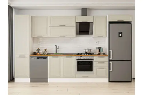 Alvinka 375X222 Cm Klasik Mebran Mutfak Dolabı, Mbb E80B50S45 2 Mebran Kumtaşı Suntalam