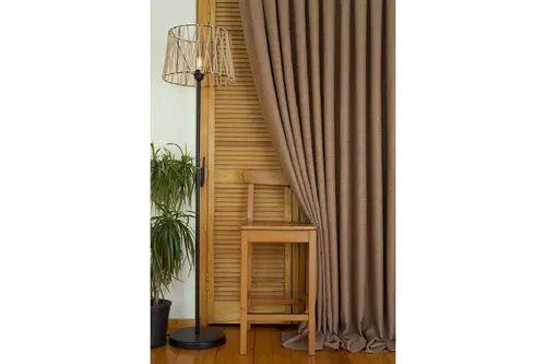 Massarelli Fon Perde Keten Sütlü Kahve Pilesiz 60X260