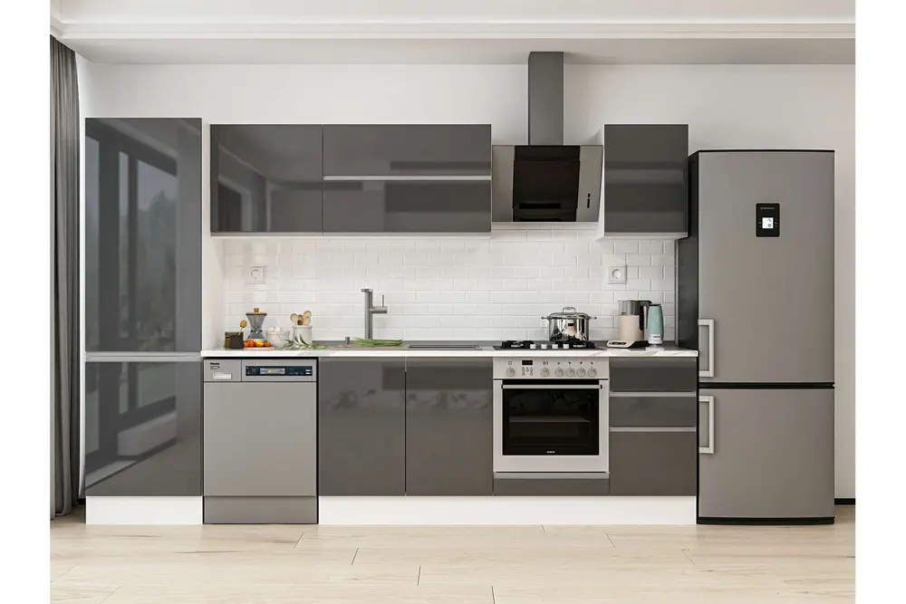 Alvinka 315X210 Cm Mutfak Dolabı, Mb E90B60S45 2 Antrasit Suntalam