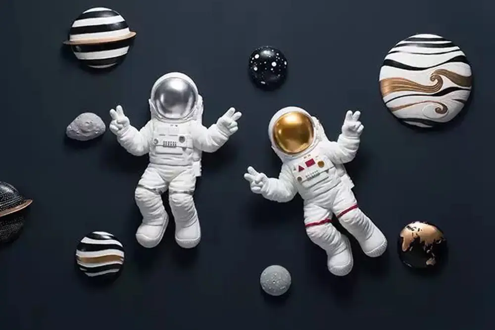 Duvar Aksesuarı Astronot Obje İkili Set