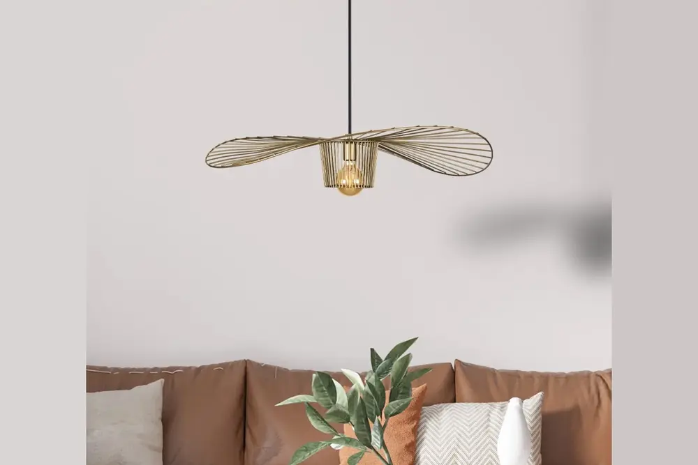 Ayşin Şapka Endüstriyel Avize, Eskitme Gold, 70