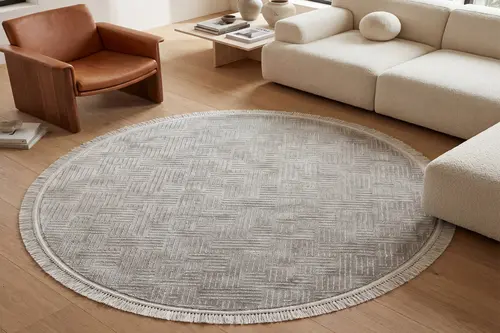 Şönil Dokuma Yuvarlak Halı 100X100 Cm Lna8-Spt-Yv-100