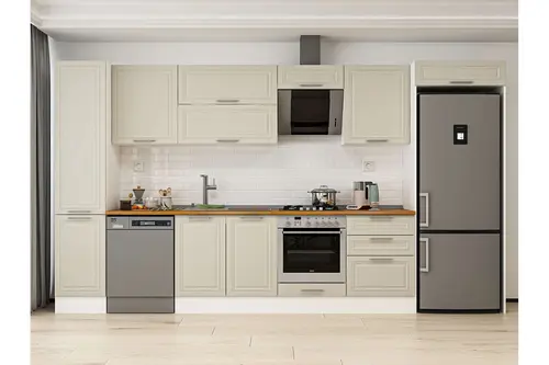 Alvinka 395X222 Cm Klasik Mebran Mutfak Dolabı, Mbb E90B45S60 2 Mebran Kumtaşı Suntalam