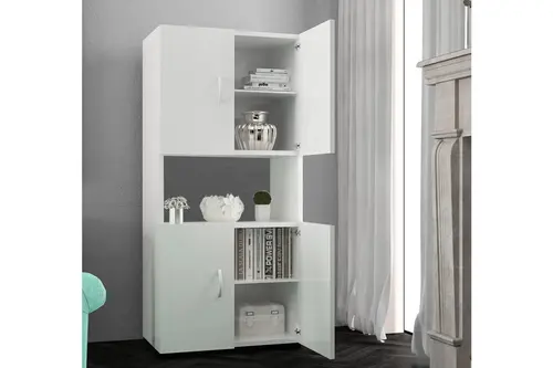 Elif Tek Raflı Dolap, 4 Kapaklı