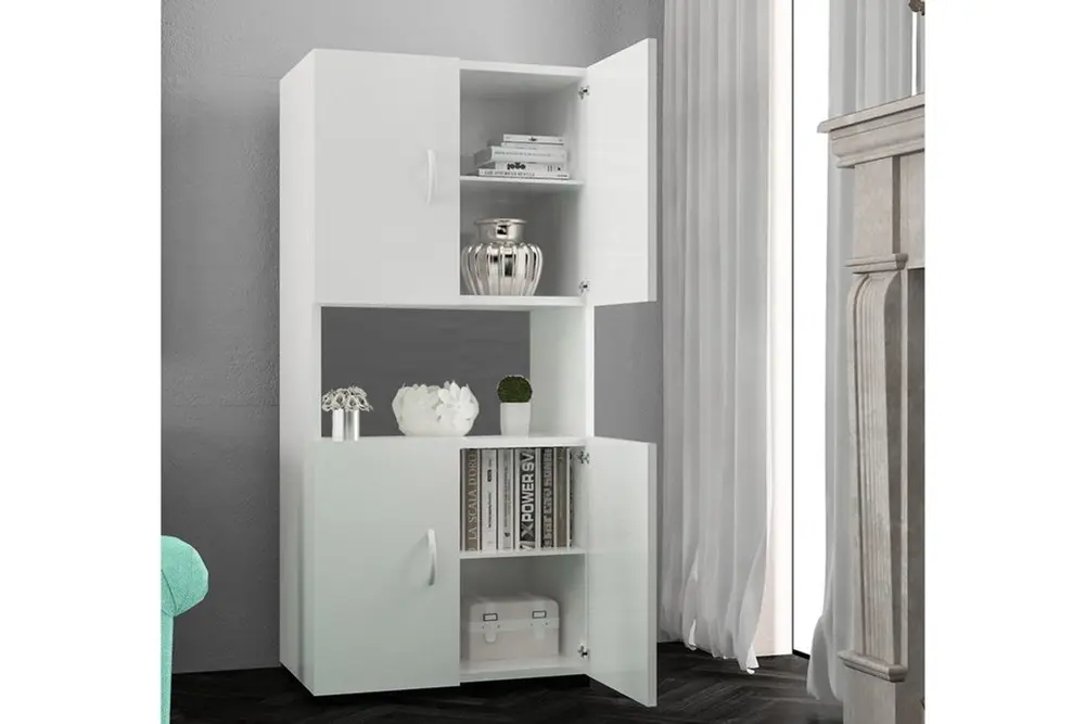 Elif Tek Raflı Dolap, 4 Kapaklı