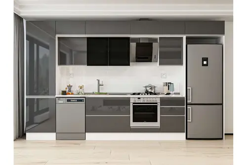 Alvinka 400X240 Cm Mutfak Dolabı, Mbb E90B60S50 3 Antrasit Suntalam