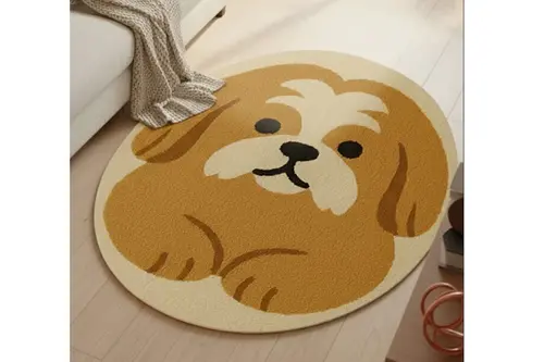 Hardal Hayvan Desenli Oval Dokuma Taban Halı, 437 Yng, 50X80 Cm