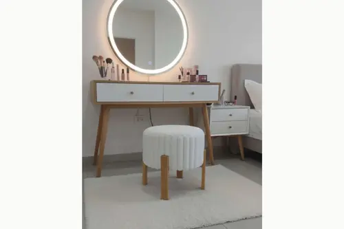 Rabbit Puf, Ahşap Çapraz Ayaklı