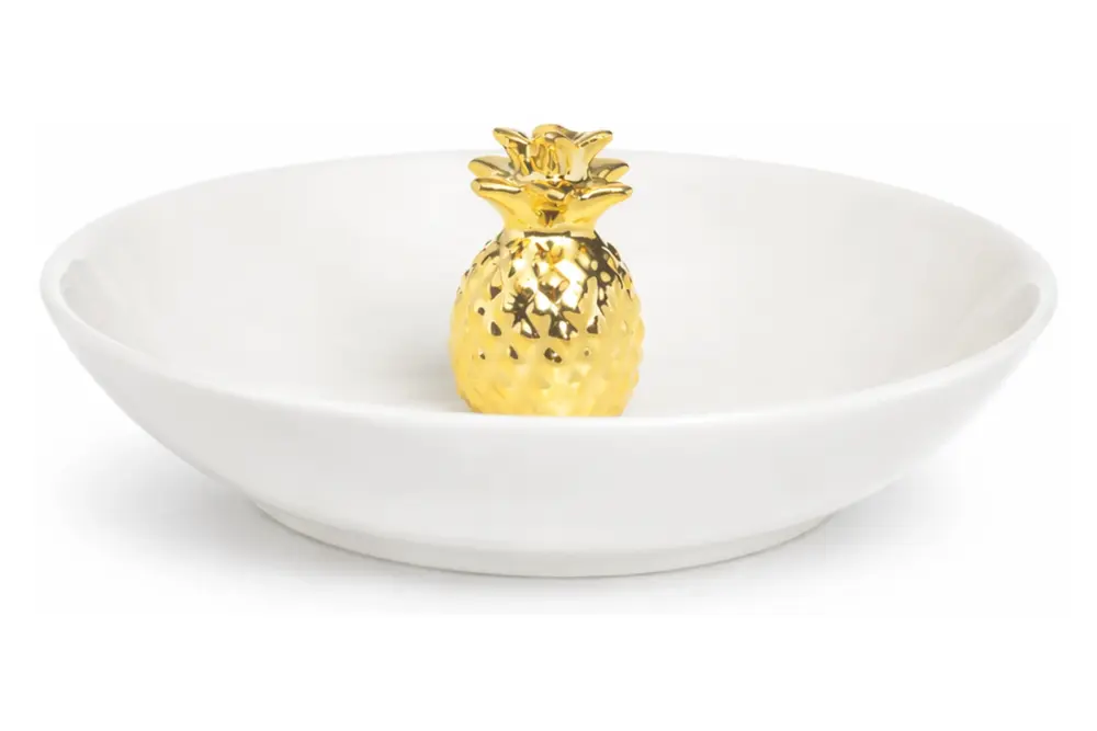 Ananas Motifli Yüzüklük, Beyaz