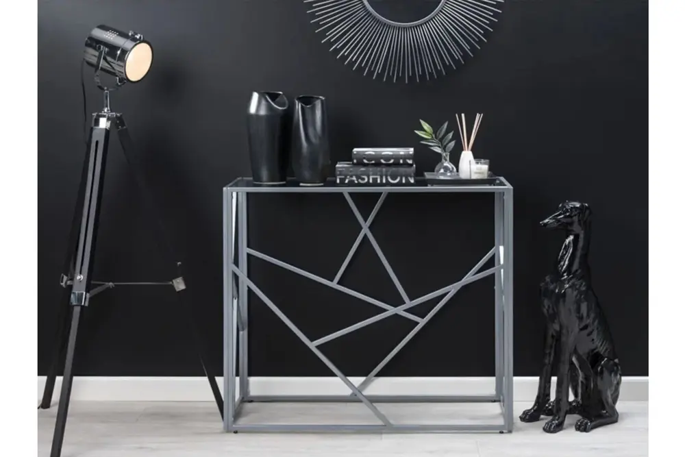 Cleis Gri Metal Cam Dresuar Konsol