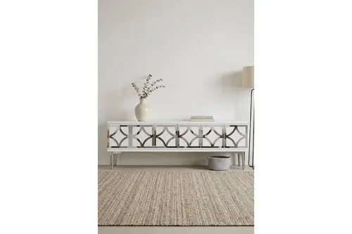 Lem Tv Sehpası Beyaz Silver 120 Cm Tsa1237Bs
