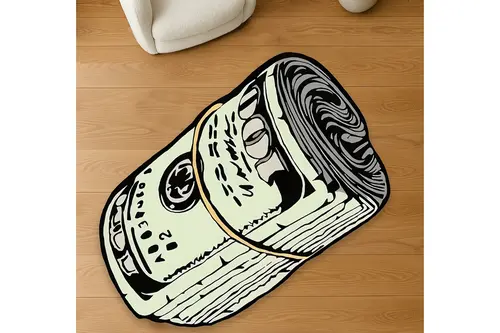 Money Baskılı Dokuma Taban Halı, 201 Yng, 50X80 Cm