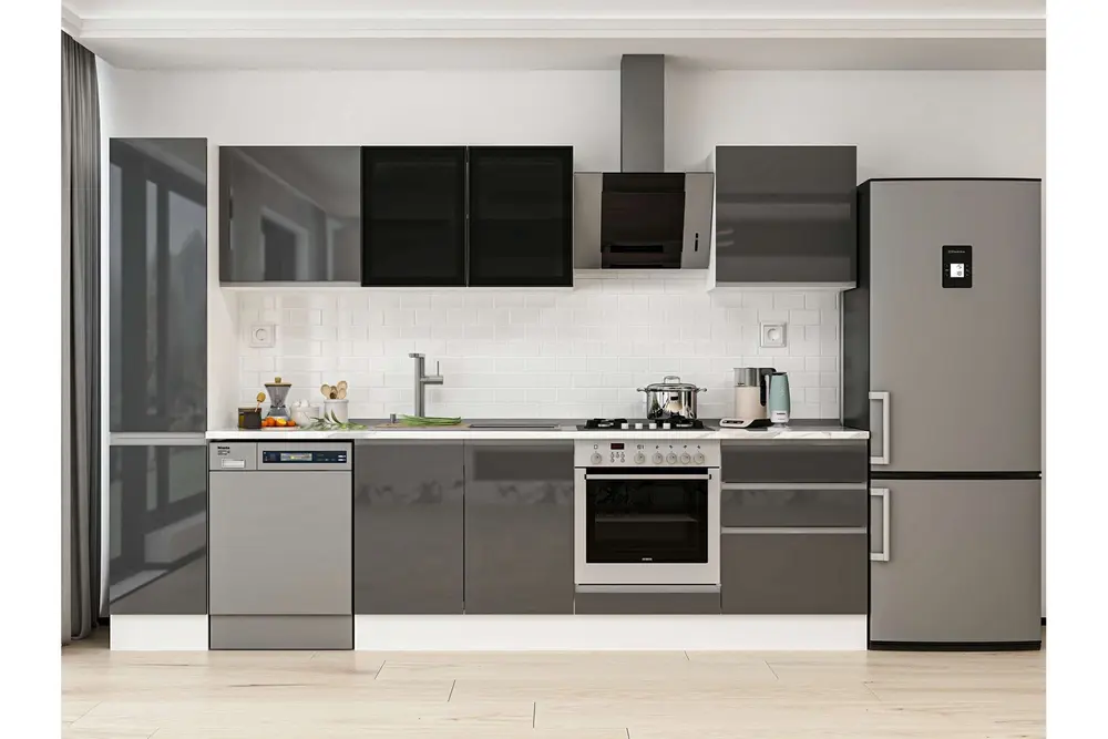Alvinka 310X210 Cm Mutfak Dolabı, Mb E90B40S60 3 Antrasit Suntalam
