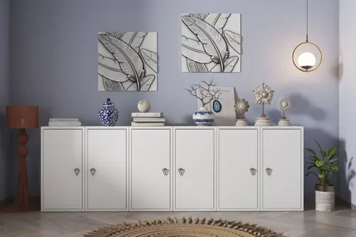 Linea Modüler Nişli Konsol, Beyaz