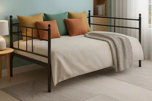 Soho Daybed Tek Kişilik Siyah, Metal Karyola, 90X200