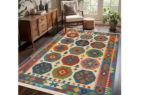 Renk Harmanı Halı, Dokuma Taban Halı, 337 Yng, 60X120 Cm