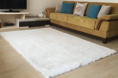 Tavşan Tüyü Dekoratif Post Halı, Kar Beyazı, 80X150
