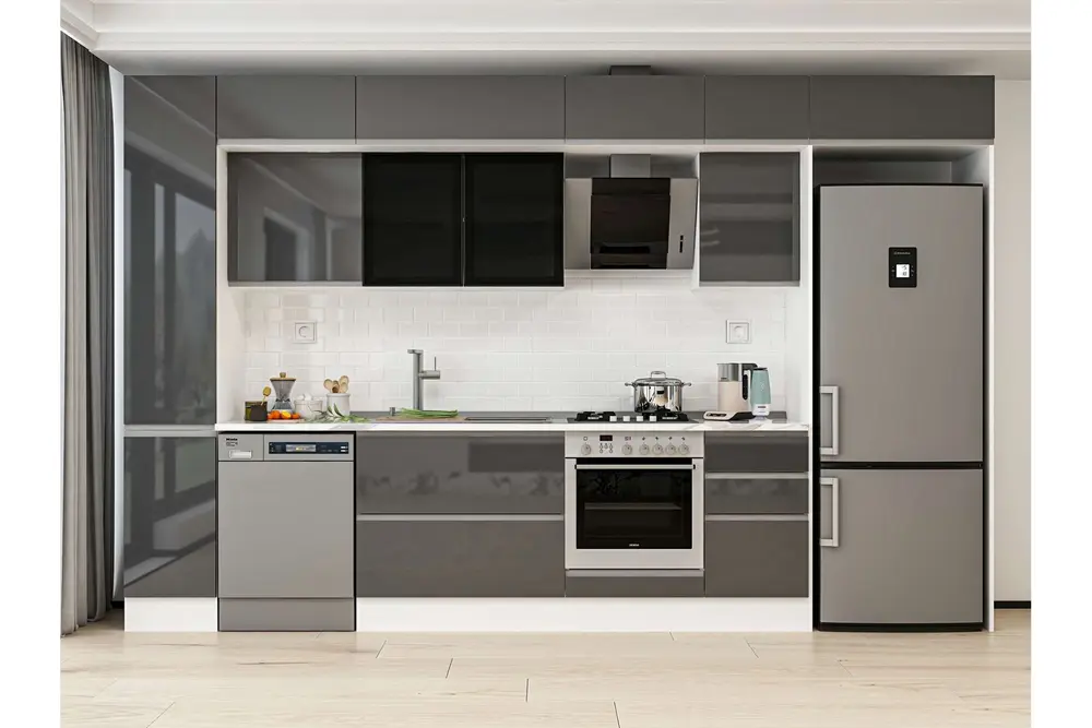 Alvinka 365X240 Cm Mutfak Dolabı, Mbb E80B40S45 3 Antrasit Suntalam