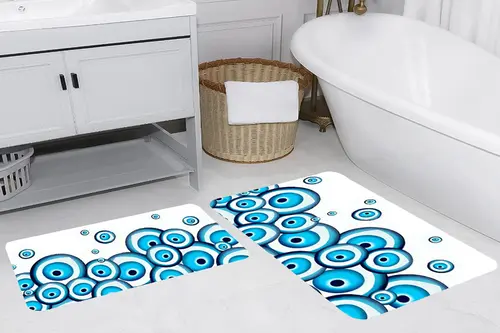 Rovigo Home Dijital Baskılı İkili Banyo Paspas Takımı, Rvg5271